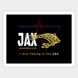 Jacksonville FL.,JAX Beach, I love fishing in the USA Sticker